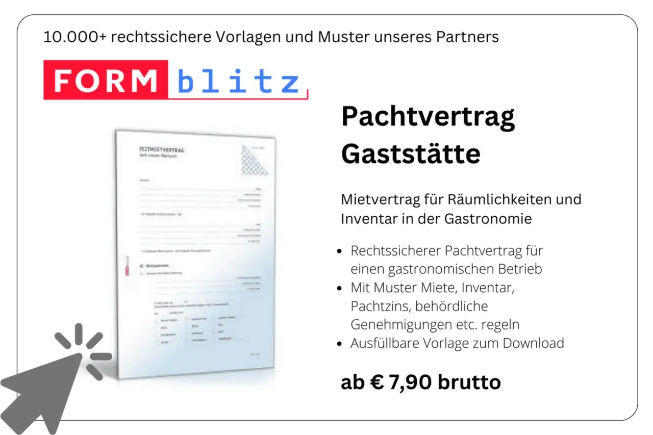 Pachtvertrag Gastronomie Unterschrift